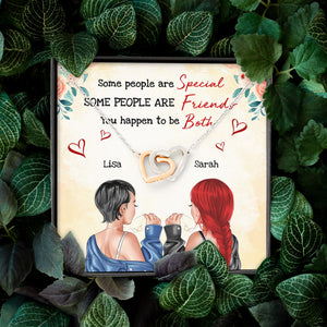 Bestie You Happen To Be Both - Personalized Interlocking Hearts Necklace - Jewelry - GoDuckee