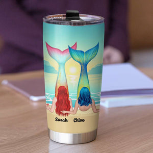 Personalized Mermaid Friends Tumbler - Best Friends Are Hard To Find - Tumbler Cup - GoDuckee