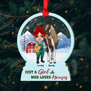 Just A Girl Who Loves Horses, Horse Personalized Shape Ornament - Ornament - GoDuckee