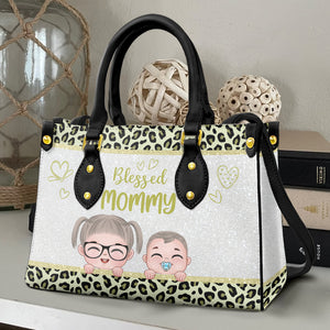 Personalized Grandma Leather Bag, Gift For Family - Leather Bag - GoDuckee