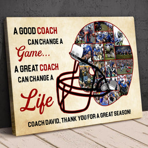 A Good Coach Can Changed A Life, Custom Photo Canvas Print For Football Team, Gift For Sport Coach - Poster & Canvas - GoDuckee