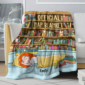 For Book Lover - Personalized Cartoon Sleeping Girl - Official Nap Blanket - Blanket - GoDuckee
