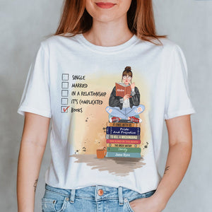 Single, Married, In A Relationship, Books, Personalized Shirt, Gift For Book Lover - Shirts - GoDuckee