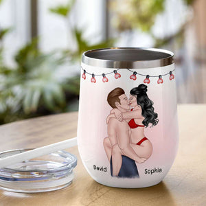 Baby You Turn Me On Like A Light Switch, Naughty Couple Wine Tumbler Gift - Wine Tumbler - GoDuckee