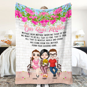 Anniversary Mother's Day, Mother & Children Personalized Blanket - Blanket - GoDuckee