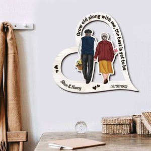 Grow Old Along With Me, The Best Is Yet To Be - Personalized Wood Sign - Gift For Couple - Wood Sign - GoDuckee