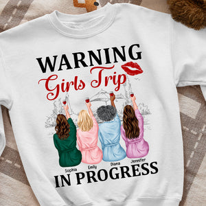 Girls Trip In Progress Personalized Shirts, Pajamas Girls Vacation Shirt, Gift For Besties - Shirts - GoDuckee