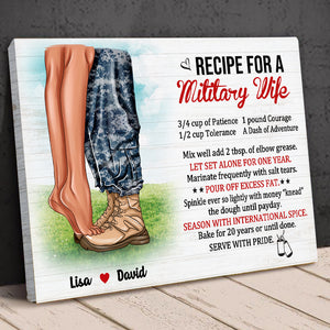 Personalized Military Couple Poster - Recipe For A Military Wife - Poster & Canvas - GoDuckee