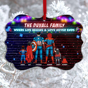 Where Life Begins And Love Never End Personalized Medallion Acrylic Ornament, Christmas Gift For Family - Ornament - GoDuckee