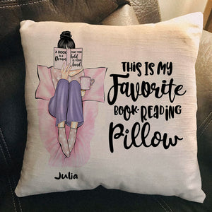 This Is My Favorite Book Reading, Girl Reading Pillow - Pillow - GoDuckee
