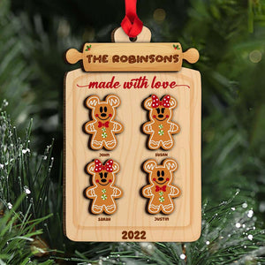 Made With Love And Cookie Friends, Personalized Wood Ornament - Ornament - GoDuckee