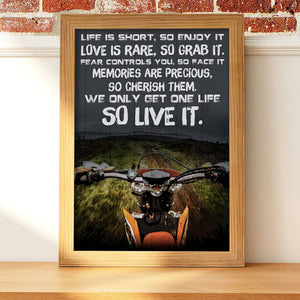 Motocross, Dirt Bike Poster - We Only Get One Life - Poster & Canvas - GoDuckee