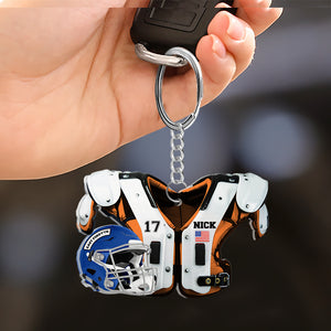 American Football Keychain, Personalized Keychain, Gift For Football Fans - Keychains - GoDuckee
