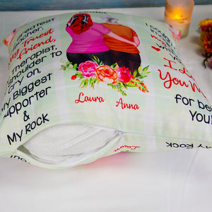 Personalized Mom Kid Pillow, Mom The Best Role Model, Girl Hugging Mom - Pillow - GoDuckee