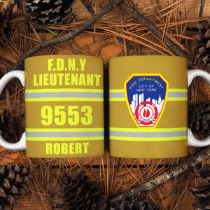 Firefighter Personalized White Edge-to-Edge Mug With Upload Logo - Coffee Mug - GoDuckee