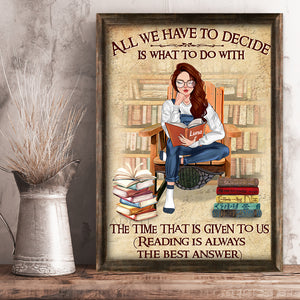 Personalized Reading Girl Poster - Reading Is Always The Best Answer - J.R.R Tolkien - Poster & Canvas - GoDuckee