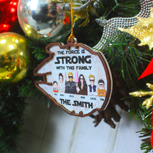 Personalized Galaxy Family Ornament, The Force Is Strong With This Family - Ornament - GoDuckee