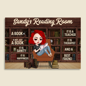 Personalized Reading Girl Poster - A Book Is Not A Book It Is Sanity It Is Happiness - Poster & Canvas - GoDuckee
