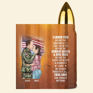 Couple True Love Can Conquer Anything, Personalized Bullet Tumbler - Water Bottles - GoDuckee
