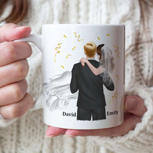 Personalized Newly Wedding Couple Coffee Mug, He Stole My Heart, Personalized Coffee Mug, Wedding Gift, Birthday Gift For Husband - Coffee Mug - GoDuckee