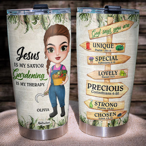 God Says You Are Unique Special Lovely Personalized Gardening Tumbler Cup - Tumbler Cup - GoDuckee