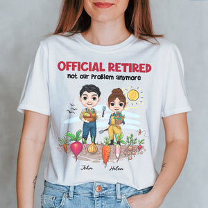 Official Retired, Personalized Shirt, Gift For Gardening Couple - Shirts - GoDuckee