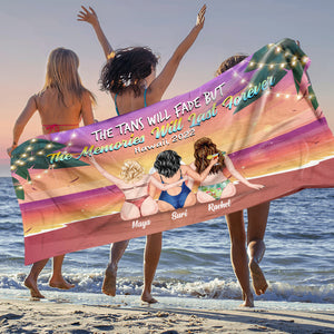 The Tans Will Fade But The Memories Will Last Forever - Personalized Beach Towel - Beach Towel - GoDuckee