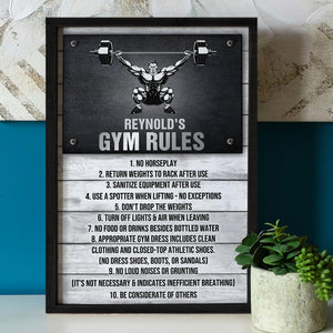 Personalized Weightlifting Men Poster - Gym Rules - Black & White Art - Poster & Canvas - GoDuckee