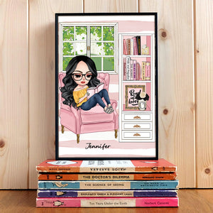 Girl Reading Books, Gift For Book Lover, Personalized Poster - Poster & Canvas - GoDuckee