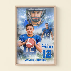 Custom Football Player Photo Canvas Print, Gift For Football Lovers - Poster & Canvas - GoDuckee