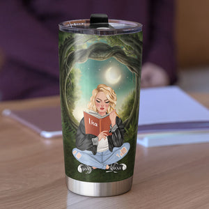 Happiness Is A Quiet Place And A Good Book Personalized Girl Reading Tumbler Gift For Her - Tumbler Cup - GoDuckee