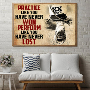 Motocross Poster - Practice Like You Have Never Won - Custom Name, Number - Poster & Canvas - GoDuckee