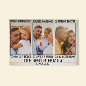 A Home A Family A Blessing Custom Family Photo Canvas - Holiday Gift For Family - Poster & Canvas - GoDuckee
