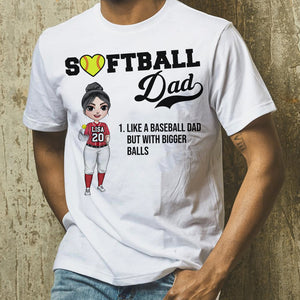 Father Day Softball Dad - Personalized Shirts - Gift For Dad - Female Softball Front View - Shirts - GoDuckee