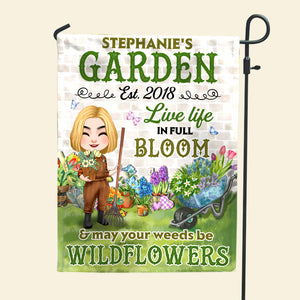 Live Life In Full Bloom Personalized Gardening Flag, Gift For Gardening Lovers - Flag - GoDuckee