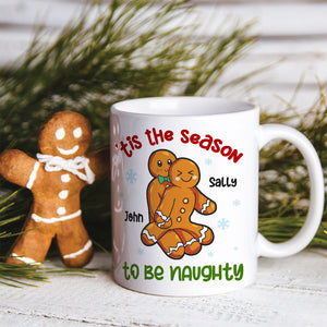 Tis The Season To Be Naughty Couple, Personalized Mug - Christmas Gift For Couples - Coffee Mug - GoDuckee