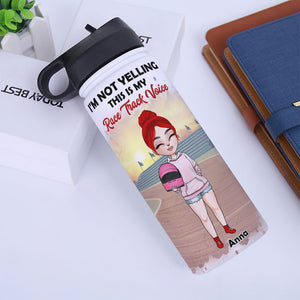 Dirt Track Racing - Personalized Racing Mom Water Bottle - I'm Not Yelling This Is My Race Track Voice - Water Bottles - GoDuckee