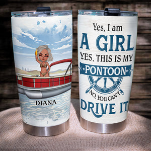 Personalized Pontoon, TritoonTumbler Cup - You Can't Drive It - Tumbler Cup - GoDuckee