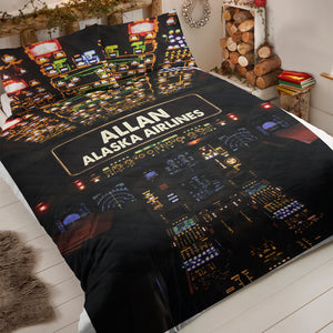 Pilot Control Panel - Personalized Quilt Bed Set - Quilts & Comforters - GoDuckee