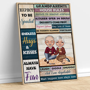 Grandparent House Rules Personalized Canvas Print - Poster & Canvas - GoDuckee