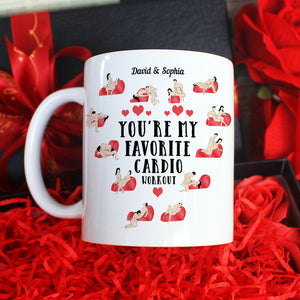 You're My Favorite Cardio Workout, Make Love Couple White Mug - Coffee Mug - GoDuckee