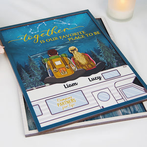 Camping Together Is Our Favorite Place To Be, Horoscope Zodiac Personalized Layered Wood Sign Stand - Wood Sign - GoDuckee
