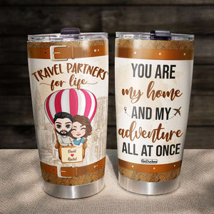 Travel Partner For Life Personalized Tumbler Cup, Couple Gift - Tumbler Cup - GoDuckee
