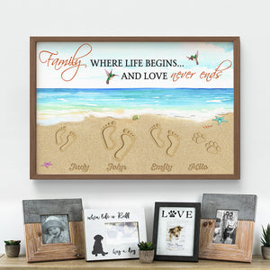 Family Where Life Begins And Love Never Ends - Personalized Canvas Print - Poster & Canvas - GoDuckee
