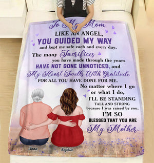 To My Mom Like An Angel - Personalized Blanket - Blanket - GoDuckee