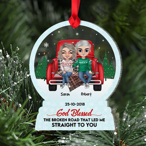 God Blessed The Broken Road That Led Me Straight To You Personalized Acrylic Ornament - Ornament - GoDuckee