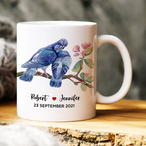 Dove Couple Personalized White Mug, Gift For Lover - Coffee Mug - GoDuckee
