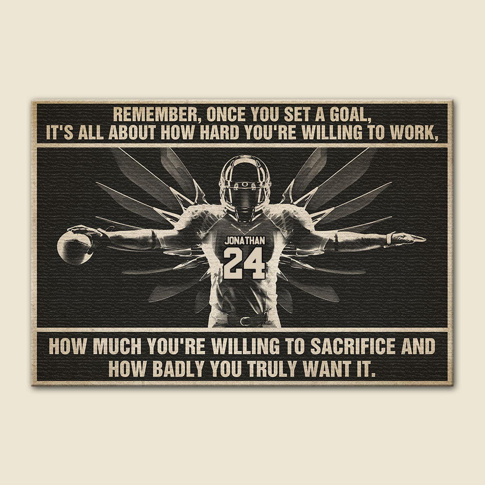 American Football Once You Set A Golf It's All About How Hard You're Willing To Work Personalized Wall Art - Poster & Canvas - GoDuckee