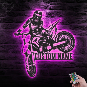 Personalized Motocross Art Lights - Gift for Motocross Enthusiasts - - GoDuckee