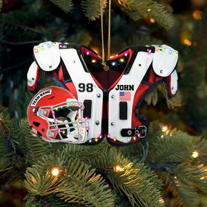 Personalized American Football Shoulder Pads and Helmet Ornament - Ornament - GoDuckee